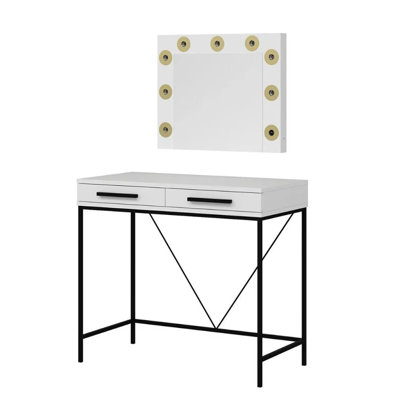 Toeletta da trucco con cassetti colore bianco 90x45x80H cm - Altes