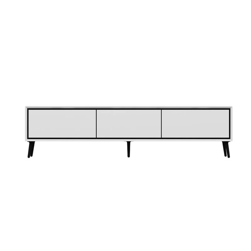 Mobile porta TV con 3 ante colore bianco e piedi neri 180x35x45H cm - Kerip