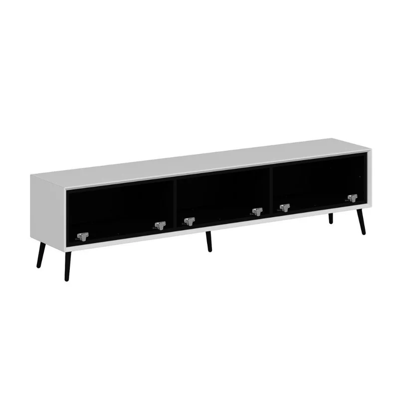 Mobile porta TV con 3 ante colore bianco e piedi neri 180x35x45H cm - Kerip