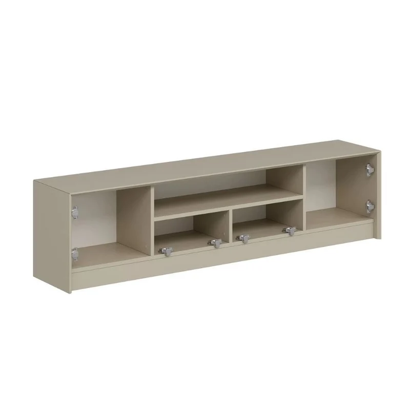 Porta TV con ante colore cashmere effetto cannettato 180x35x45H cm - Wilmy