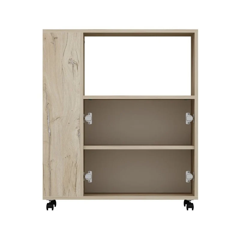 Mobile multiuso con ante e ripiani colore rovere e bianco 82x45x95H cm - Lony