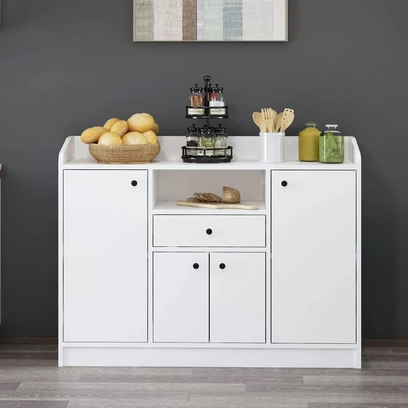 Mobile multiuso con 4 ante e cassetto colore bianco 120x35x90H cm - Arian