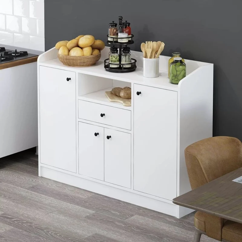 Mobile multiuso con 4 ante e cassetto colore bianco 120x35x90H cm - Arian