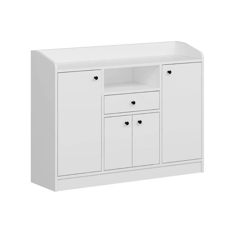 Mobile multiuso con 4 ante e cassetto colore bianco 120x35x90H cm - Arian