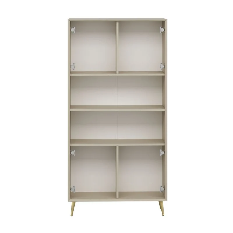 Credenza alta con ante colore cashmere effetto cannettato 90x35x180H cm - Wilmy