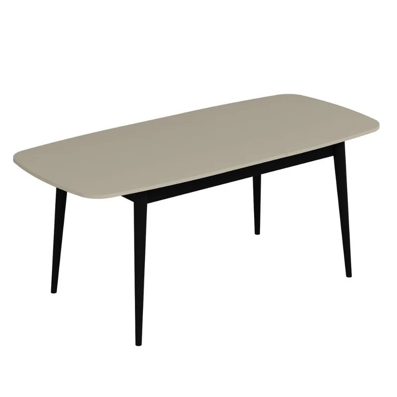 Tavolo allungabile con top colore cashmere e gambe nere 160x90x77H cm - Styril