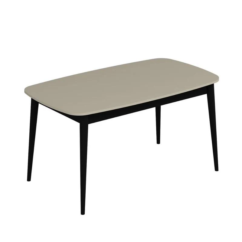 Tavolo allungabile con top colore cashmere e gambe nere 160x90x77H cm - Styril