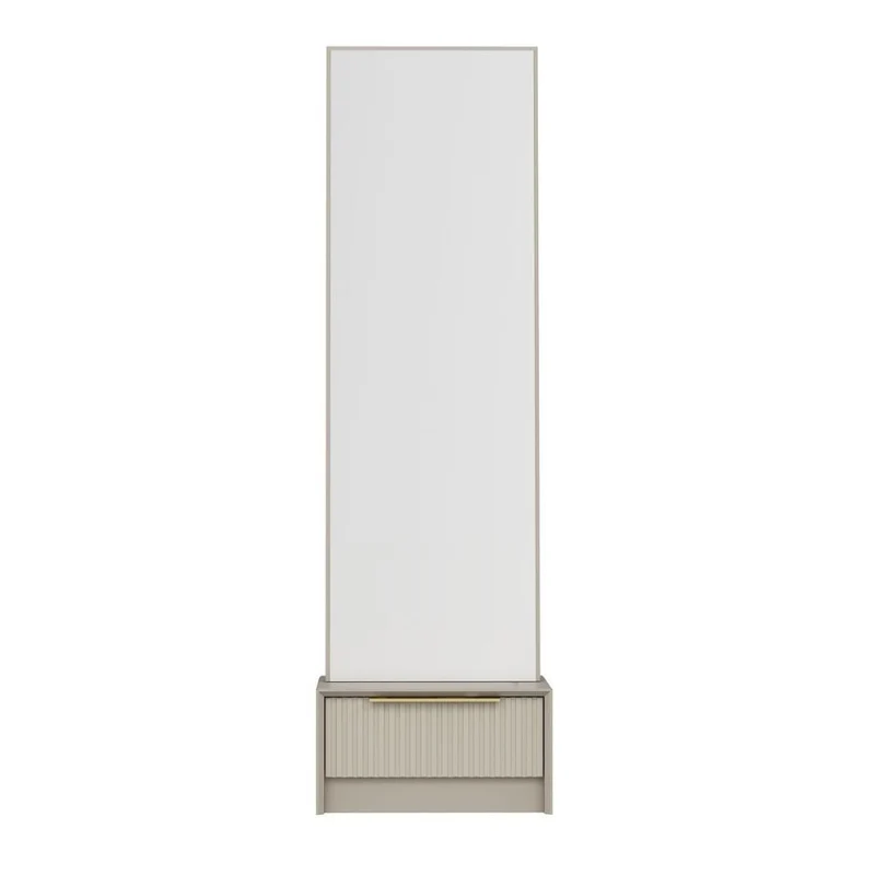 Specchio con base cassetto colore cashmere 54x45x178H cm - Wilmy