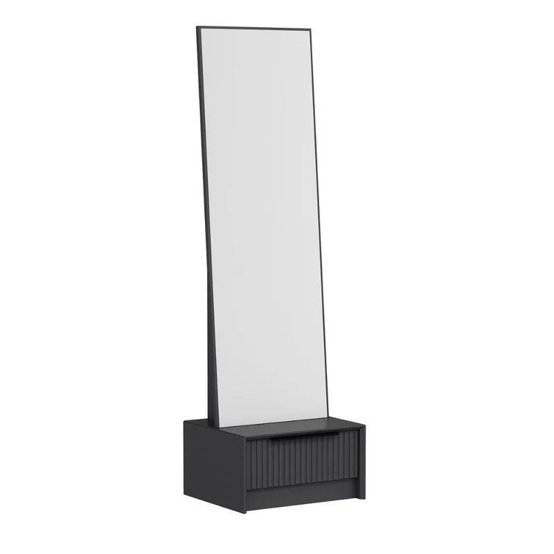 Specchio con base cassetto colore antracite 54x45x178H cm - Wilmy