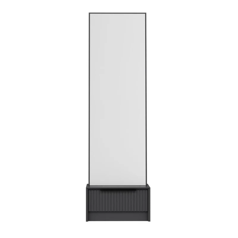 Specchio con base cassetto colore antracite 54x45x178H cm - Wilmy
