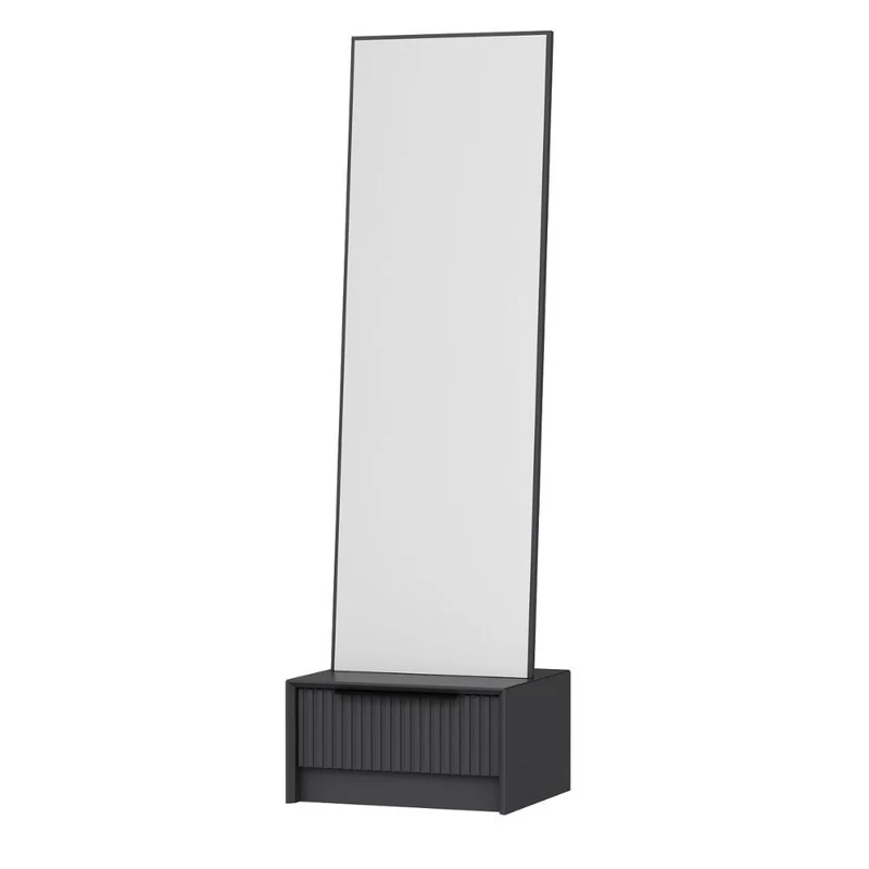 Specchio con base cassetto colore antracite 54x45x178H cm - Wilmy