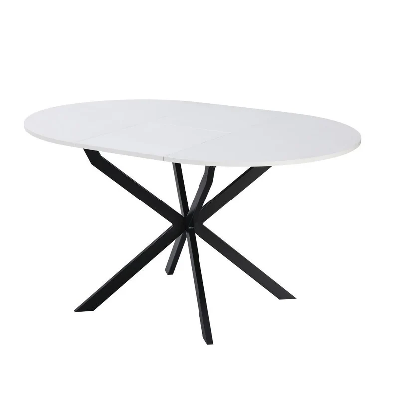 Tavolo rotondo allungabile colore bianco con gambe nere 100x77H cm – Tikit