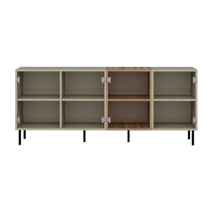 Madia con 4 ante colore cashmere e rovere 180x47x75H cm - Brusy