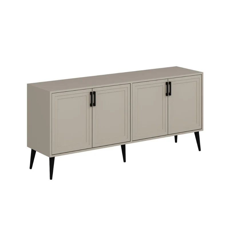 Madia con ante colore cashmere e piedi neri 180x45x80H cm - Styril