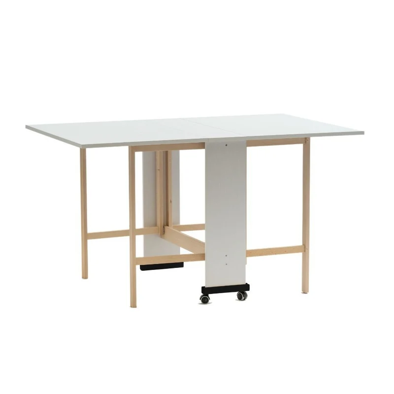 Tavolo pieghevole salvaspazio colore bianco frassinato 24x90x78H cm - Vairo