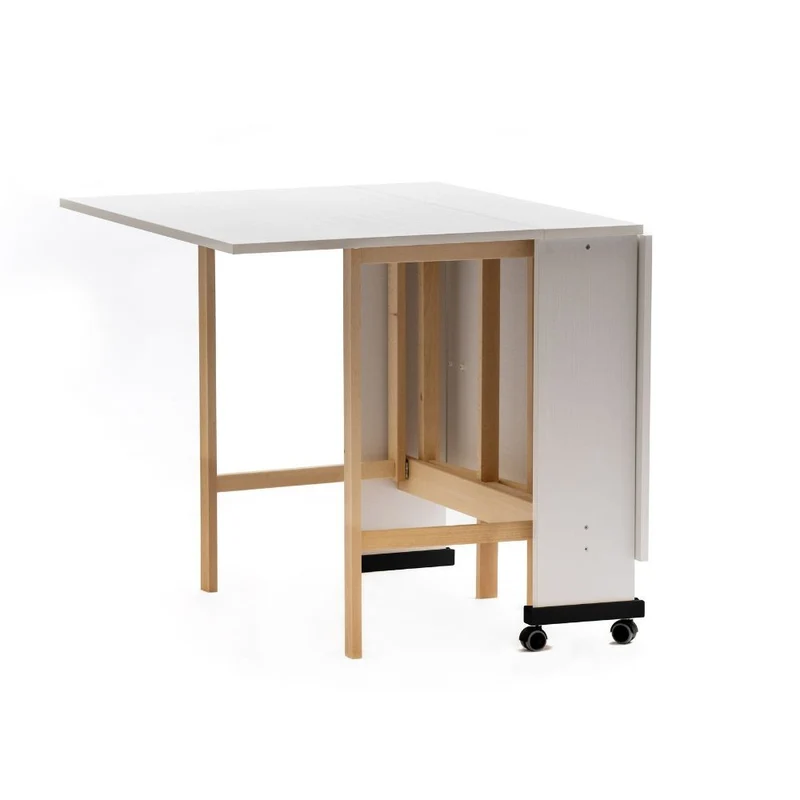 Tavolo pieghevole salvaspazio colore bianco frassinato 24x90x78H cm - Vairo