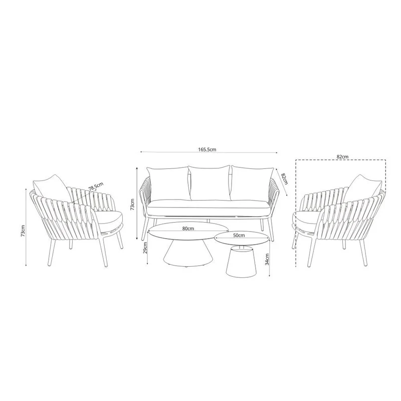 Salotto da esterno Simo beige