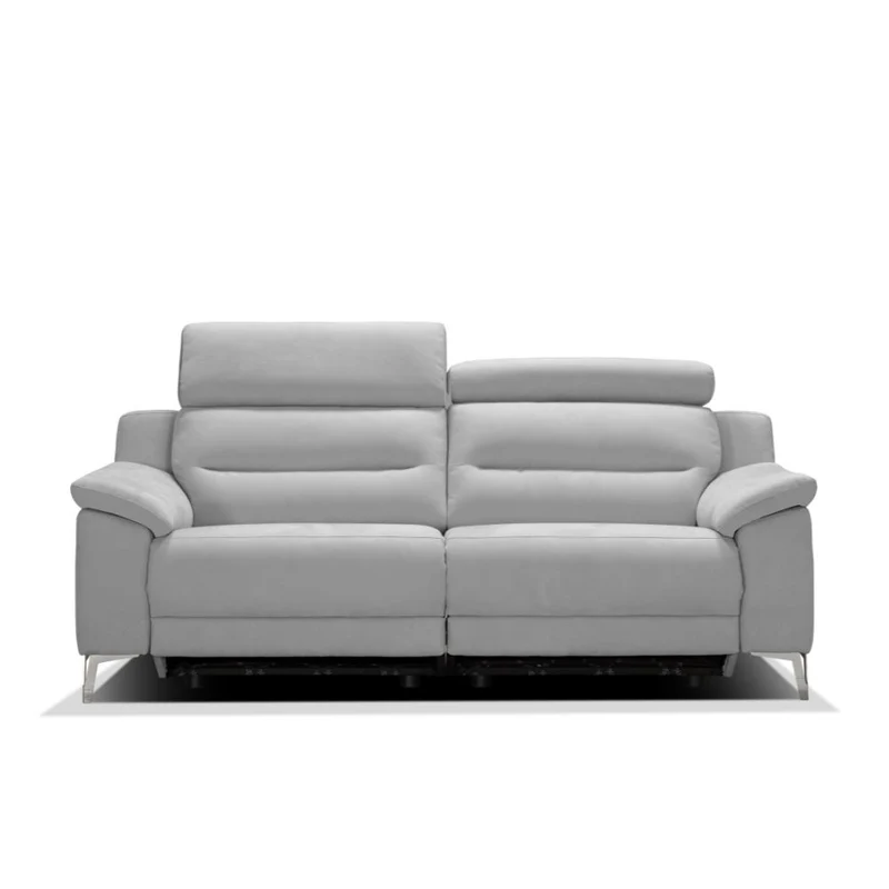 Divano 3 posti con 2 recliner elettrici in tessuto colore grigio 214 cm - Erno