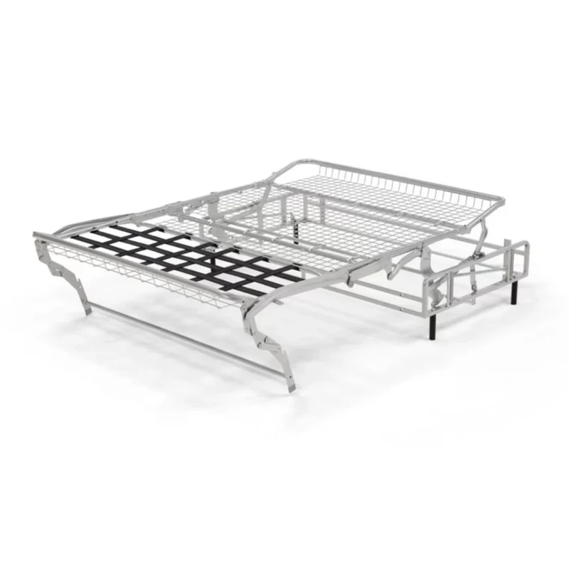 Divano Angolare Carovigno con penisola destra e pouff contenitore 270x240x75H in tessuto teddy grigio