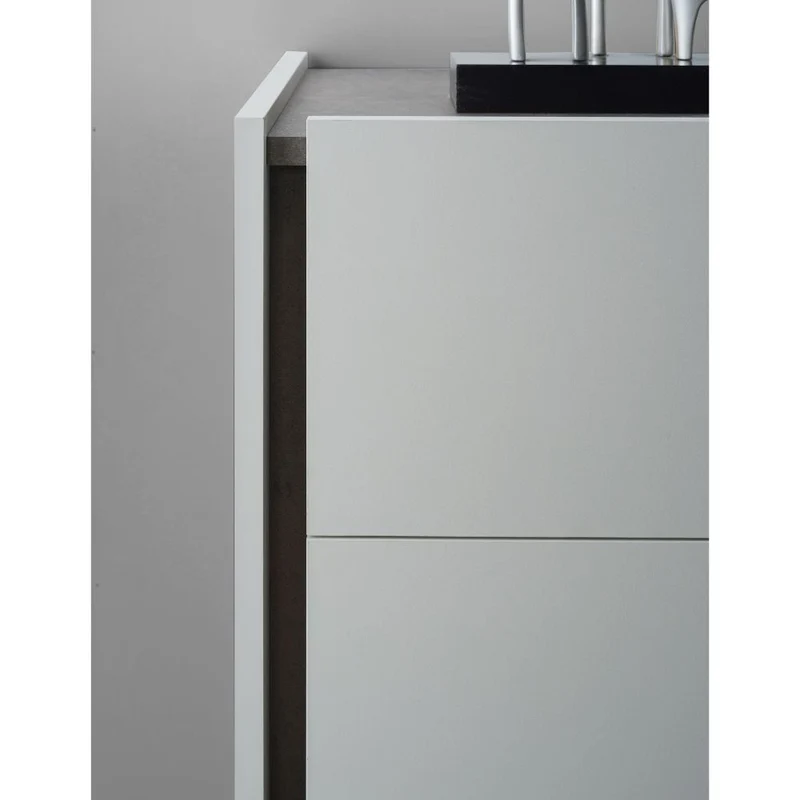 Camera da letto completa con armadio a specchi olore grigio perla e ossido grigio - Mirya