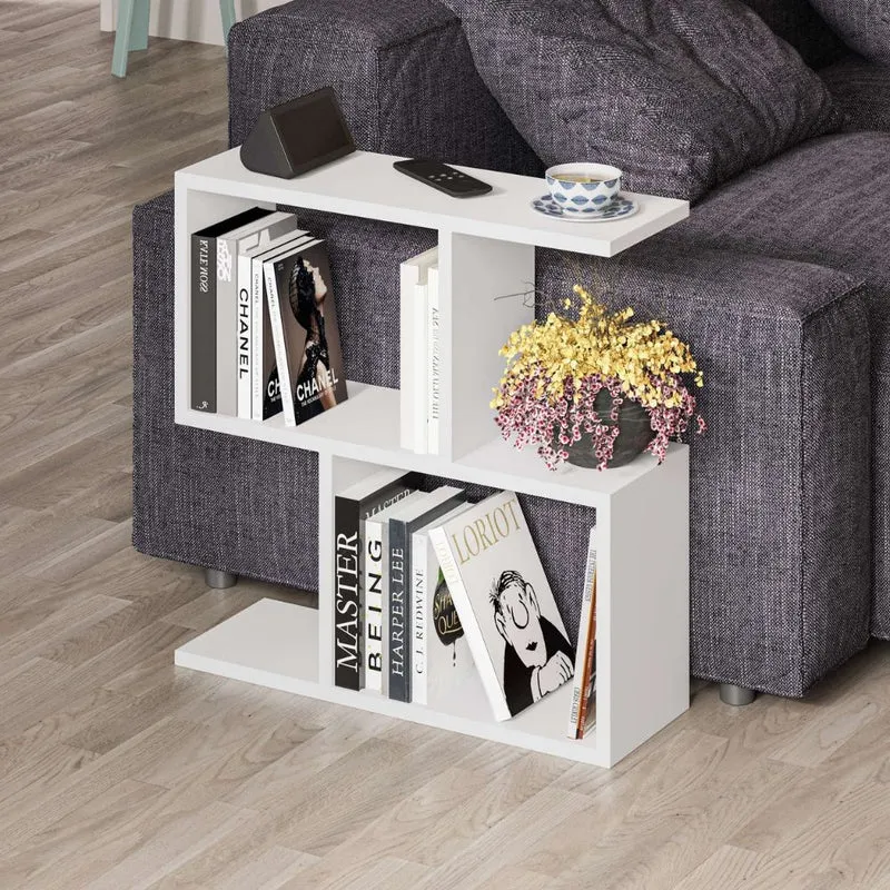 Tavolino da salotto con vani a giorno colore bianco 60x19,5x60H cm - Stix