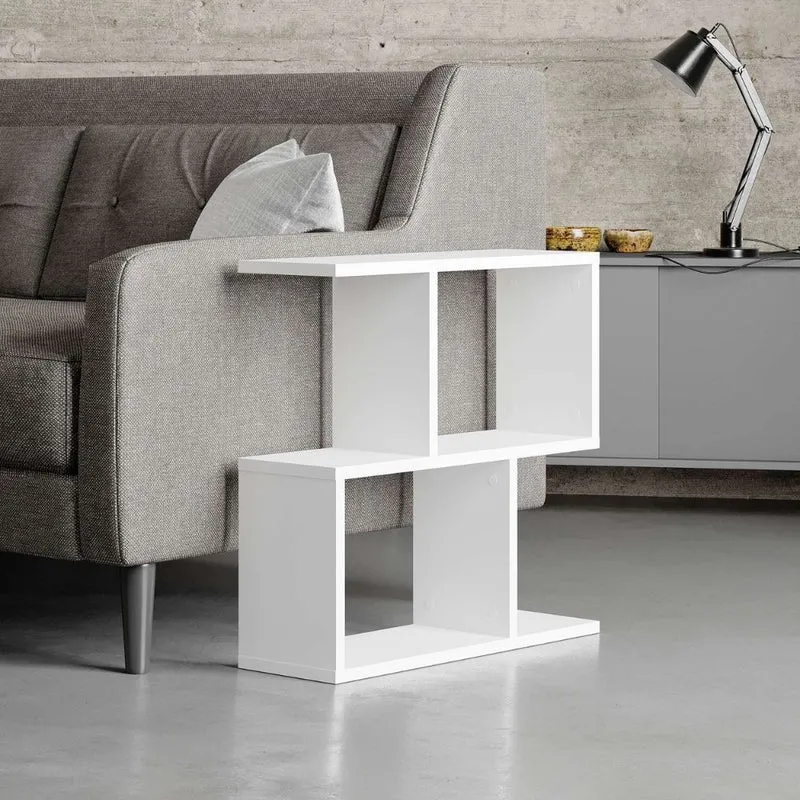 Tavolino da salotto con vani a giorno colore bianco 60x19,5x60H cm - Stix