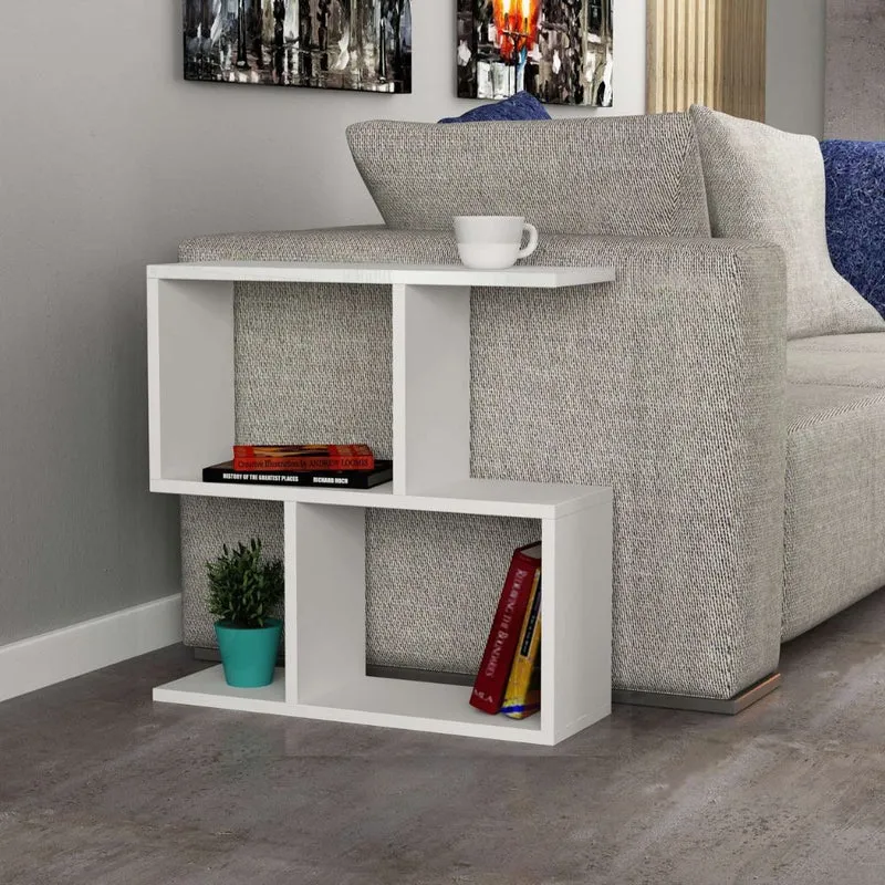 Tavolino da salotto con vani a giorno colore bianco 60x19,5x60H cm - Stix