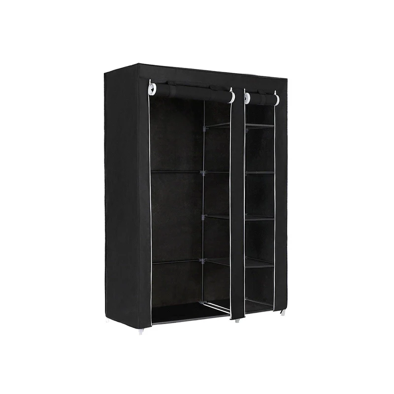 Armoire de rangement penderie de vêtement pliable en tissu non-tissé 110 x 45 x 175 cm noir lsf007 12_0003664