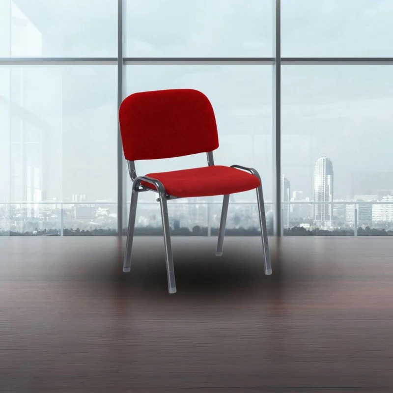 Sedia ufficio impilabile tessuto colore rosso - HI01R