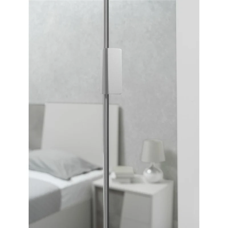 Camera da letto completa con armadio colori grigio ghiaccio e ossido grigio scuro - Fadri