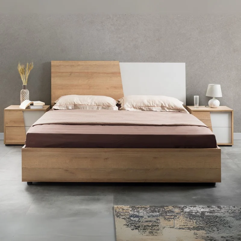 Camera da letto Fadri rovere miele e calce grigio chiaro