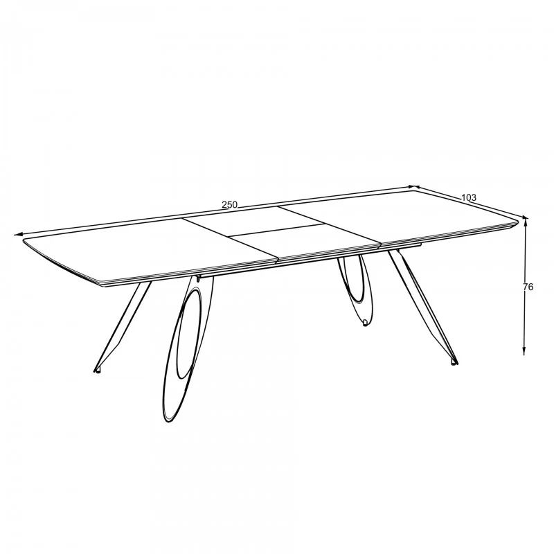 Tavolo allungabile con piano colore bianco frassino e gambe in metallo sagomate nere 190 cm - Tokuri