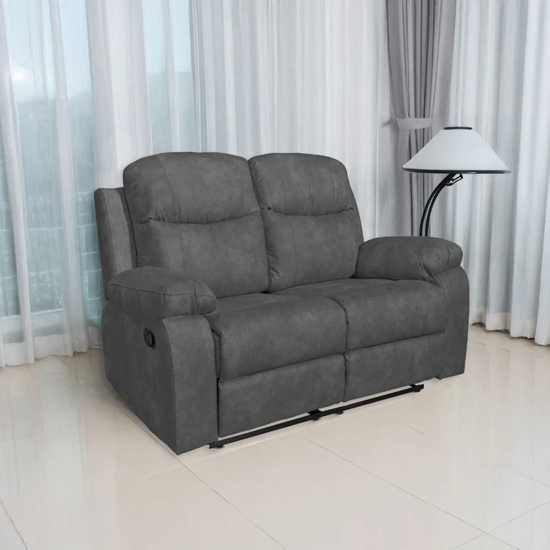 Divano reclinabile 2 posti colore grigio scuro 154x90 cm - Chicago