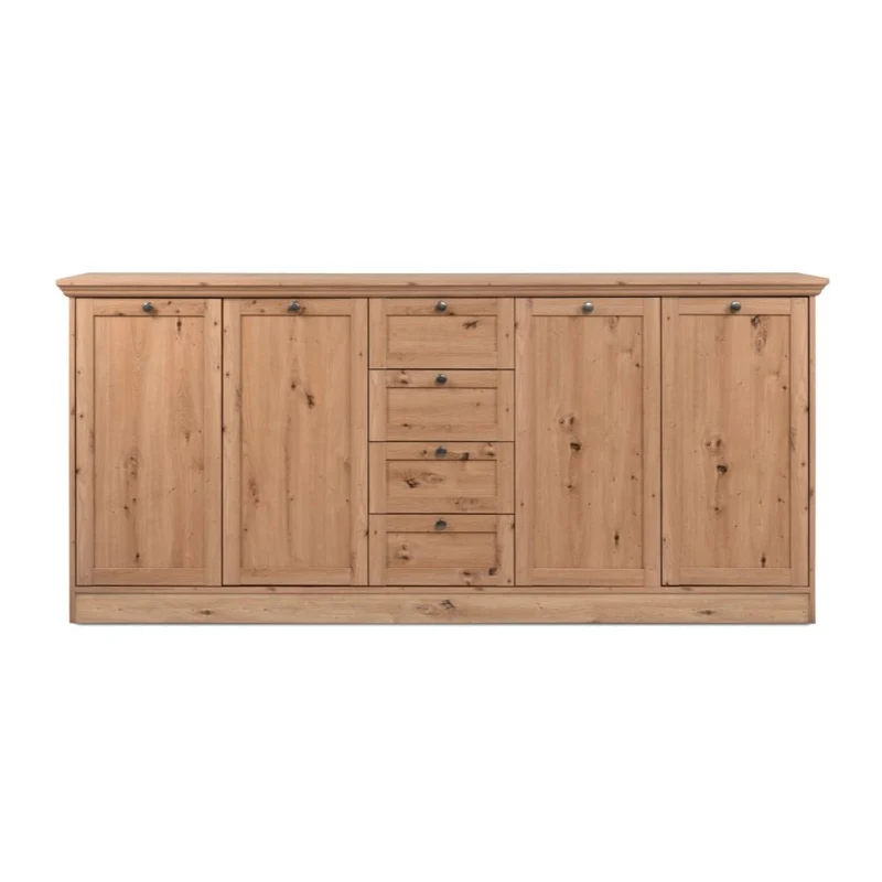 Madia con 4 ante e 4 cassetti colore rovere anticato 200x90H cm - Tiberio