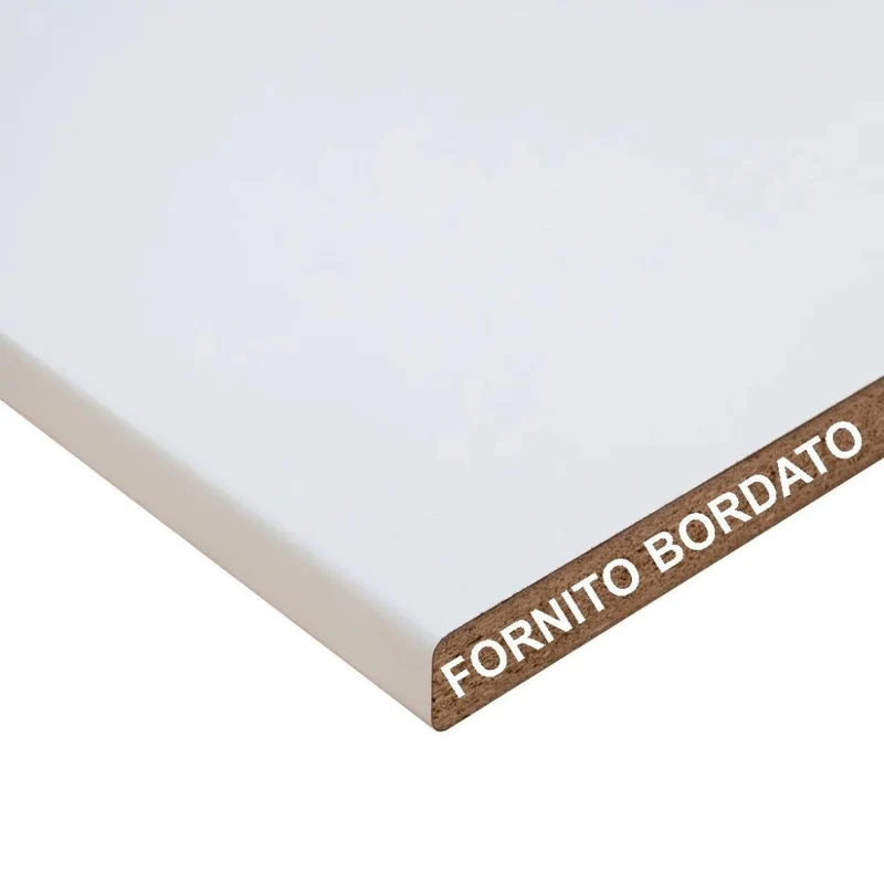 Top cucina colore bianco con bordo in poliuretano 150x60x2.8H cm