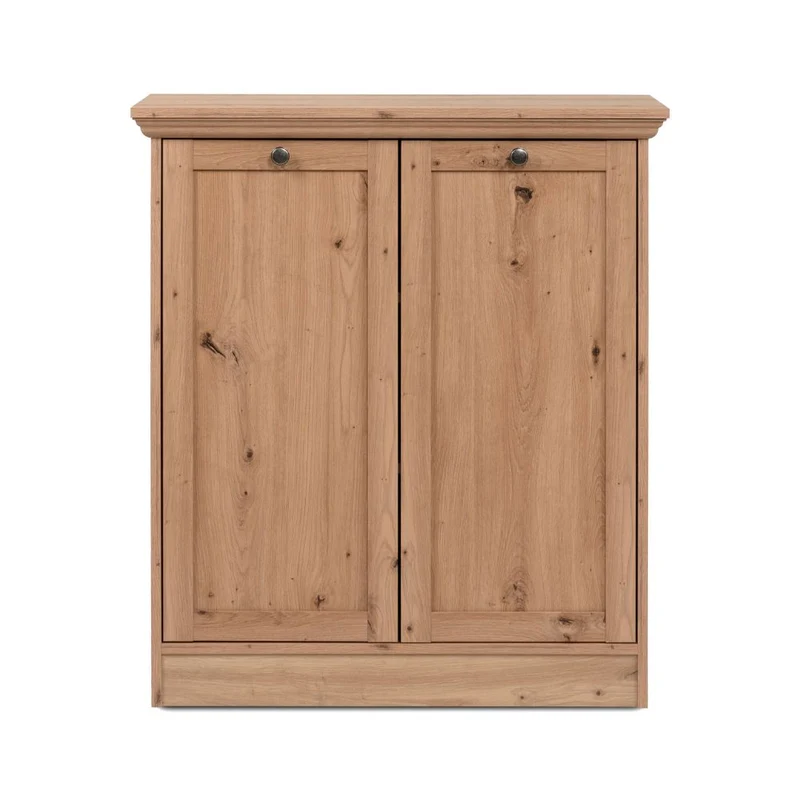 Madia con 2 ante e ripiani interni colore rovere anticato 80x90H cm - Tiberio