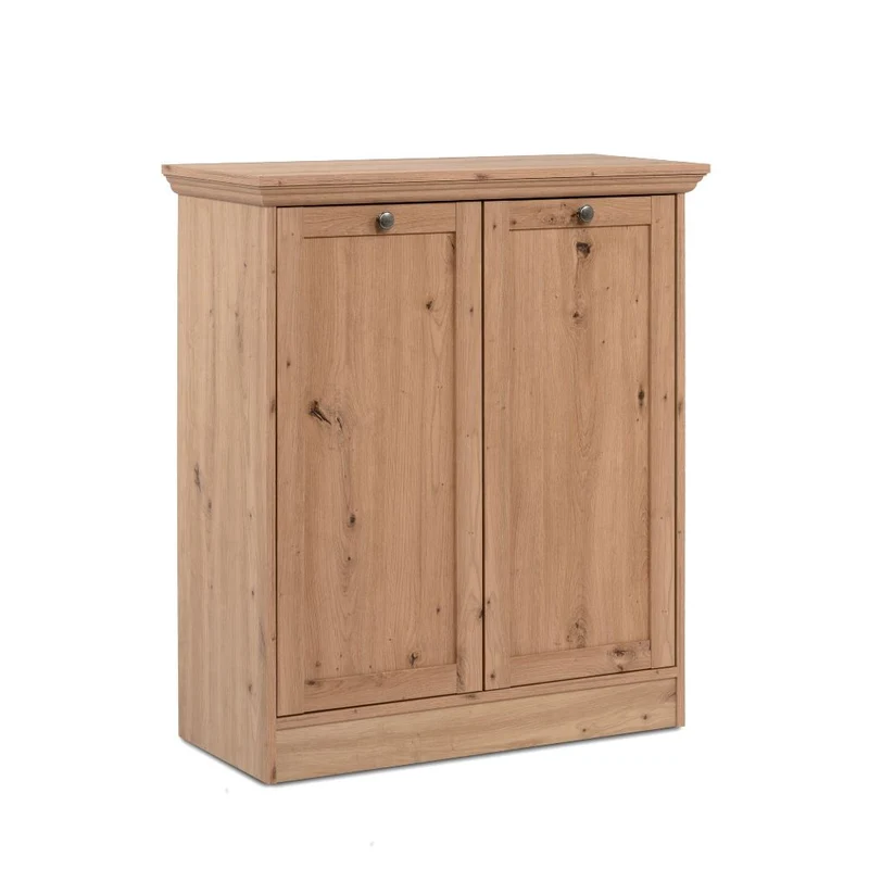 Madia con 2 ante e ripiani interni colore rovere anticato 80x90H cm - Tiberio