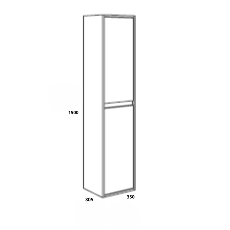 Colonna da bagno sospesa 35x150H cm colore rovere grigio ghiaccio - Foltin