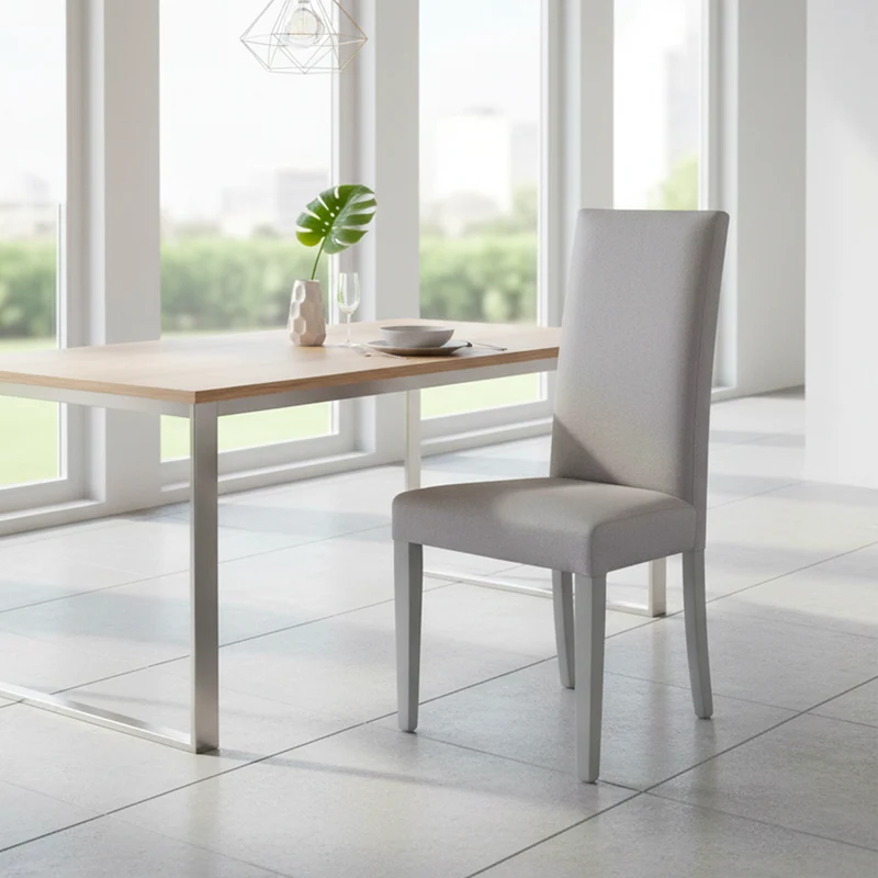 Set 2 sedie moderne con rivestimento in tessuto colore grigio - Nancy