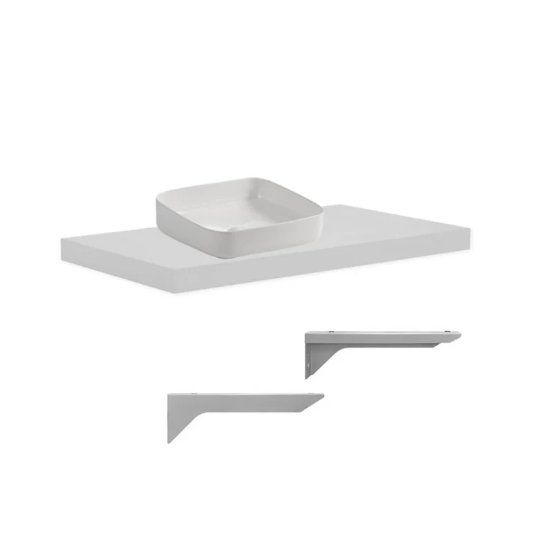 Mensolone da bagno colore bianco 100x47 cm con lavabo da appoggio incluso
