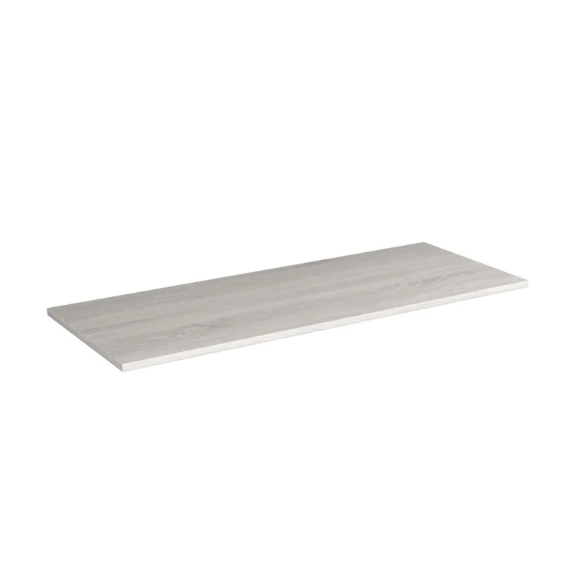Piano per lavabo bagno rettangolare idrorepellente colore rovere grigio ghiaccio 80x45 cm