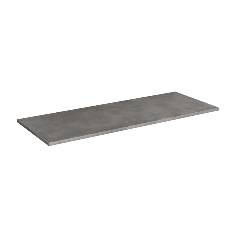 Piano per lavabo bagno rettangolare idrorepellente colore cemento 120x46 cm