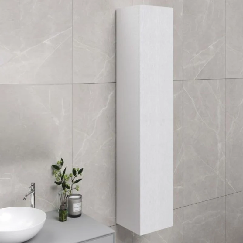 Colonna pensile bagno con anta colore bianco 30x32x180 cm