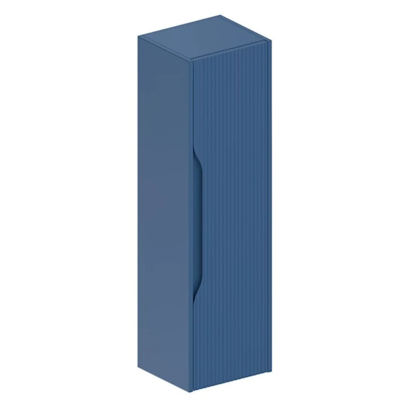 Colonna bagno sospesa colore azzurro opaco con effetto cannettato 35x27x120H - Gaper