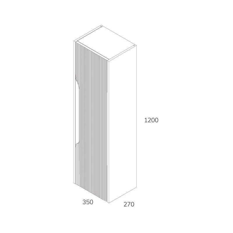 Colonna bagno sospesa colore bianco opaco con effetto cannettato 35x27x120H - Gaper