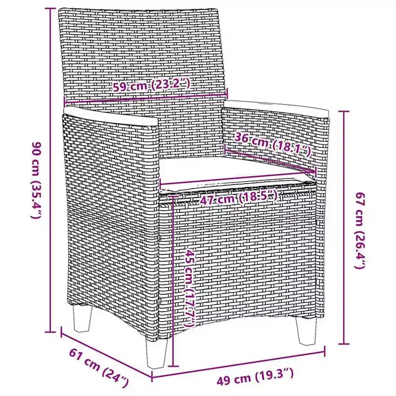 vidaXL Salon de jardin 5 pcs en résine tressée gris
