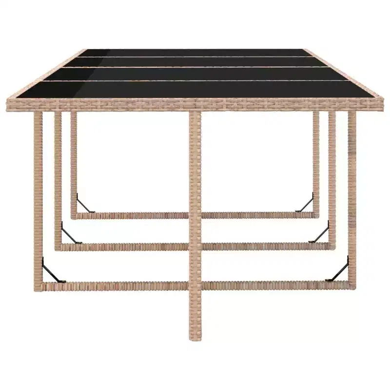vidaXL Ensemble de salle à manger d'extérieur Beige, rotin synthétique crème, polyester, verre