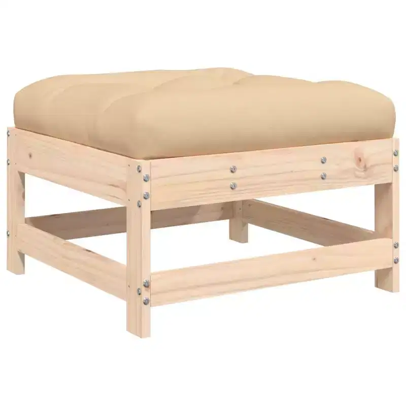 vidaXL Ensemble de salon de jardin bois de pin massif beige 7 pièces Modulable