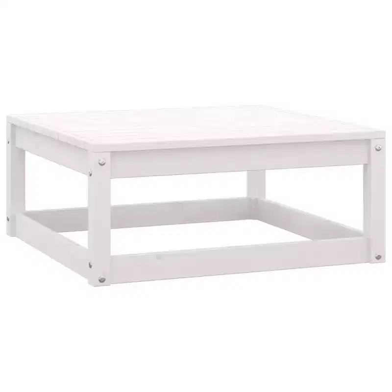 vidaXL Salon de jardin 10 pièces Canapé d'angle d'extérieur Bois de pin massif - Blanc avec coussins