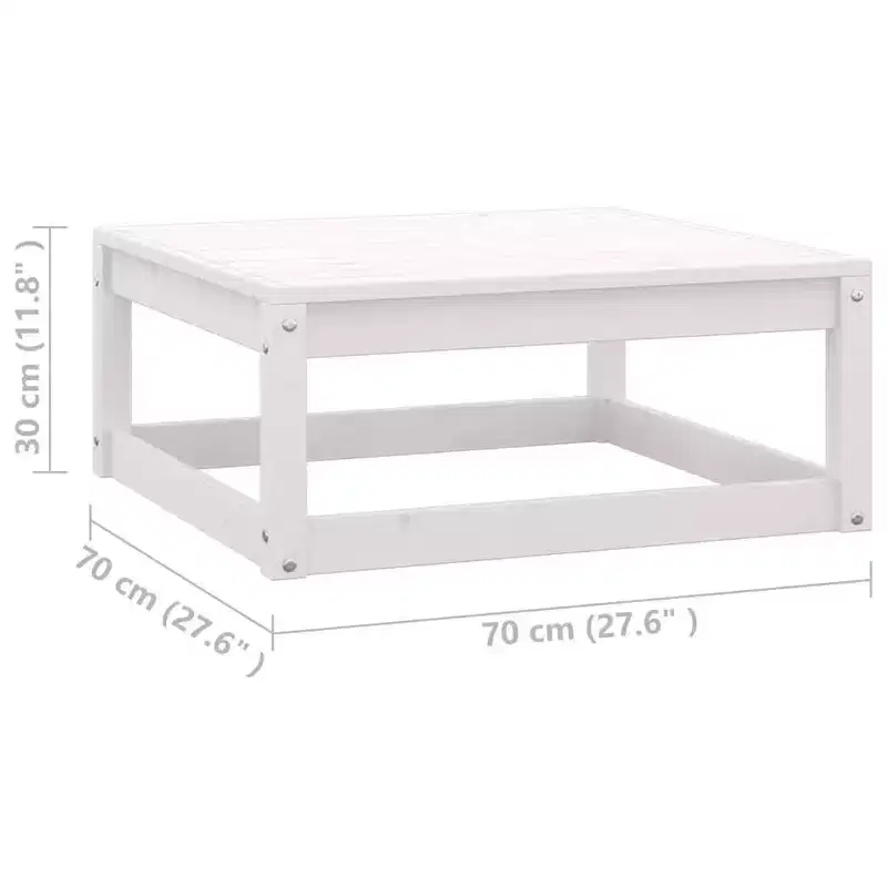 vidaXL Salon de jardin 10 pièces Canapé d'angle d'extérieur Bois de pin massif - Blanc avec coussins